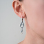Серебряные серьги «Кошка силуэт»