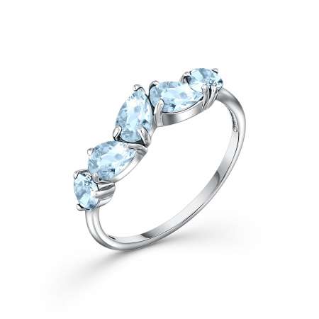 Кольцо из серебра с голубым топазом