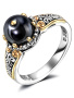 Серебряное кольцо с гематитом и марказитами
