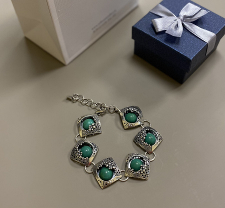 Браслет из серебра с бирюзой