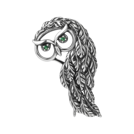 Брошь из серебра с фианитами «Бука»