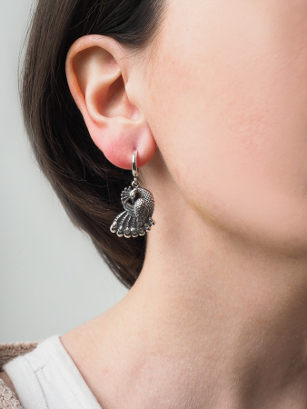 Серебряные серьги «Павлин»