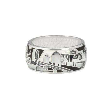 Кольцо «Северная столица Ночь» из серебра с эмалью