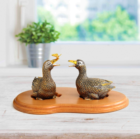 Серебряный набор для специй «Утки»