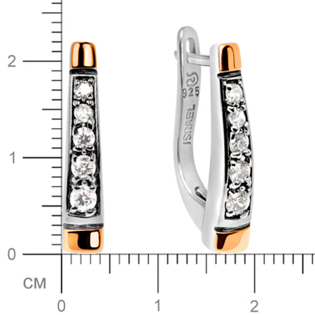 Серебряные серьги с фианитом