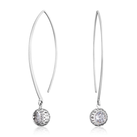Серебряные серьги с фианитами