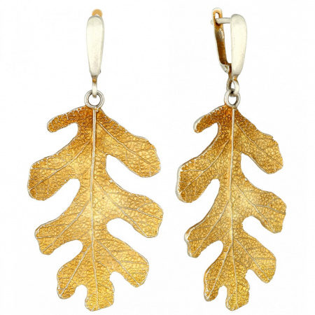 Серебряные серьги с позолотой