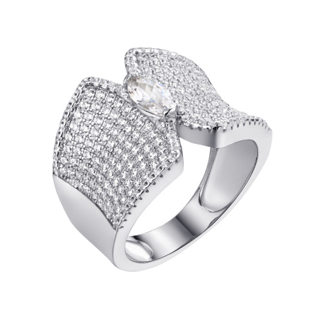 Кольцо из серебра с фианитами