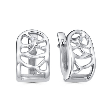 Серьги из серебра с бриллиантом