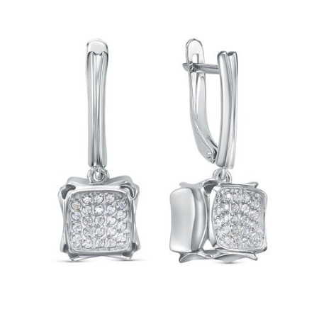 Серьги из серебра с фианитами