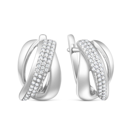 Серебряные серьги с фианитами