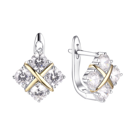 Серьги из серебра с фианитами