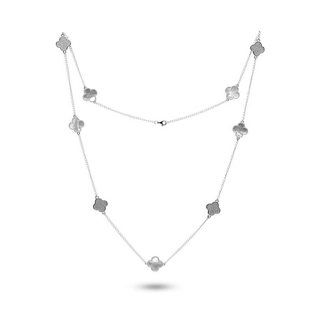 Колье из серебра с перламутром и фианитами