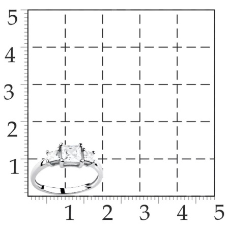 Серебряное кольцо с фианитами «Трио»