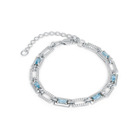 Браслет из серебра с топазом и фианитами