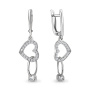 Серьги из серебра с фианитами «Сердца»