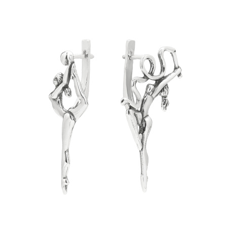 Серьги из серебра «Гимнастика»