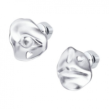 Серьги «Лицо» из серебра