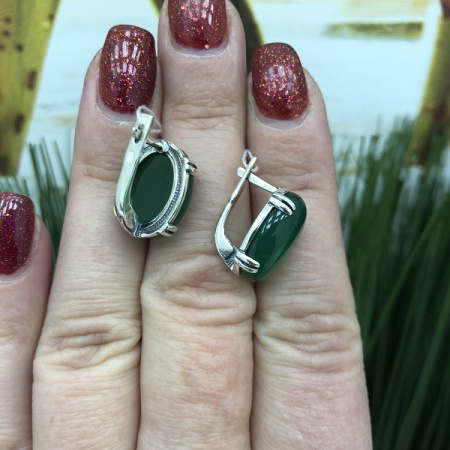 Серебряные серьги «Леденцы» с агатом