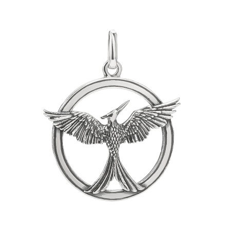 Подвеска из серебра «Сойка-пересмешница»