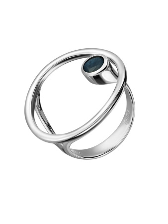 Кольцо из серебра с натуральным сапфиром «ETHNIKA»