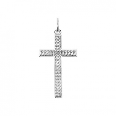 Крест из серебра с фианитами