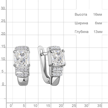 Серебряные серьги с фианитами