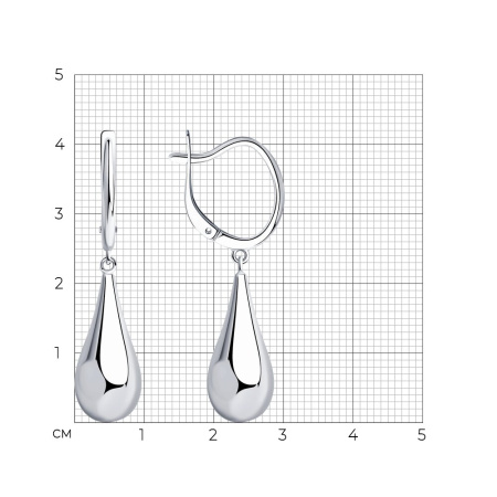 Серьги из серебра «Капля»
