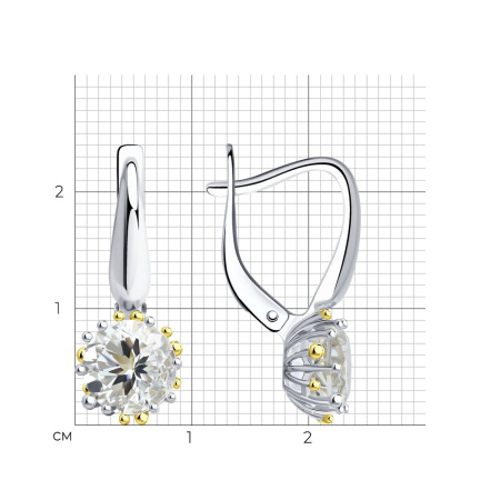 Серебряные серьги с горным хрусталем