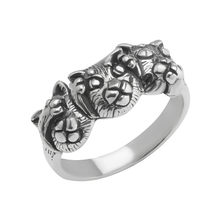 Кольцо из серебра «Коты»