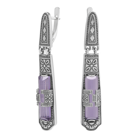 Серьги из серебра с аметистом «Гранада»