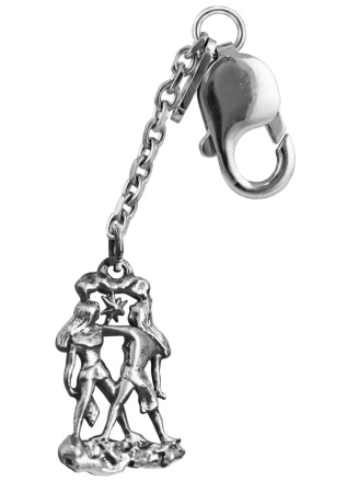 Серебряный брелок для ключей «Зодиак Близнецы»