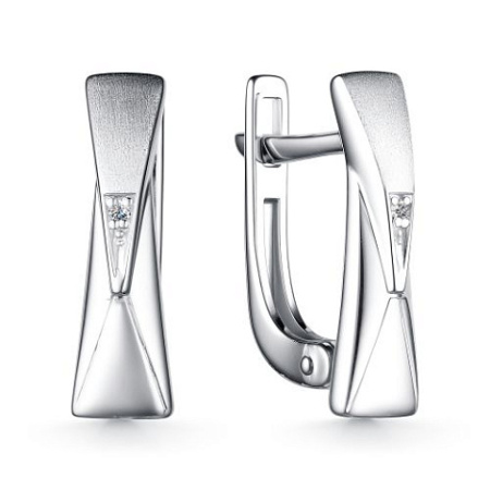 Серебряные серьги с бриллиантами