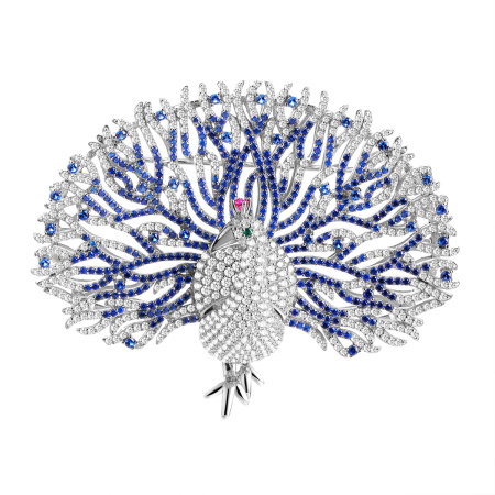 Брошь из серебра «Павлин»