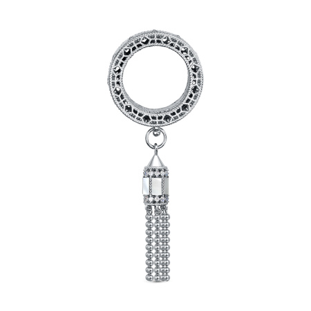 Серебряное колье с перламутром и фианитами