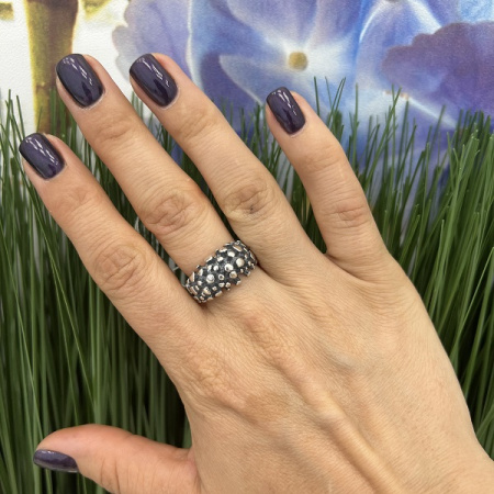 Серебряное кольцо «Еж»