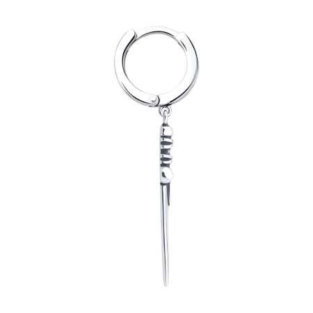 Серьга из серебра «Кинжал»