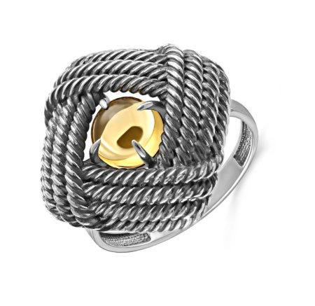 Кольцо из серебра с кварцем «Крепко»