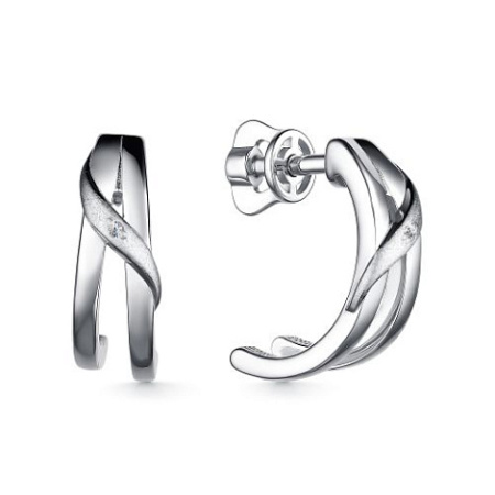 Серьги из серебра с бриллиантом