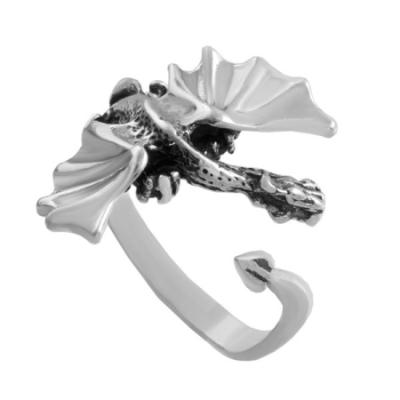 Серебряное кольцо «Дракон»