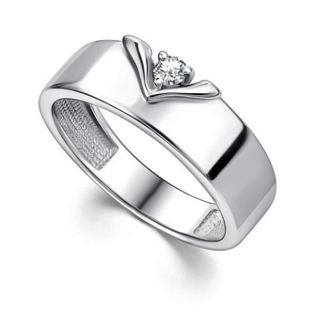 Кольцо из серебра с бриллиантом