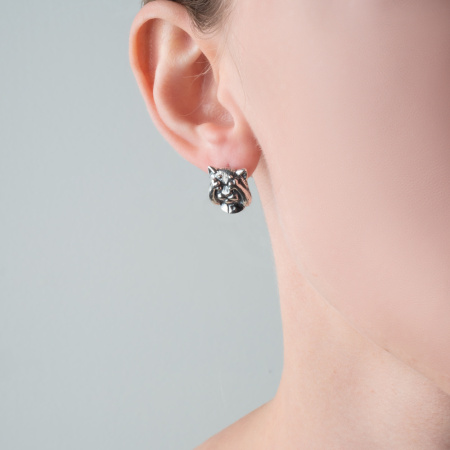 Женские серьги из серебра 925 Не вижу кот