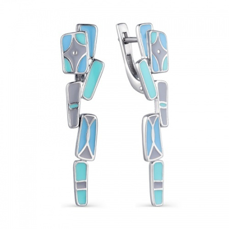 Серьги из серебра «Мозаичная фантазия»