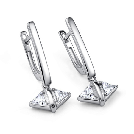 Серьги из серебра с фианитами