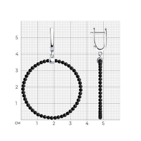 Серьги из серебра с шпинелью