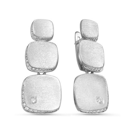 Серьги из серебра с фианитами