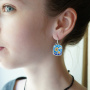 Серьги «Цветы» из серебра с эмалью
