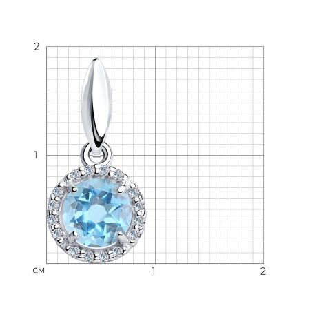 Подвеска из серебра с топазом и фианитами