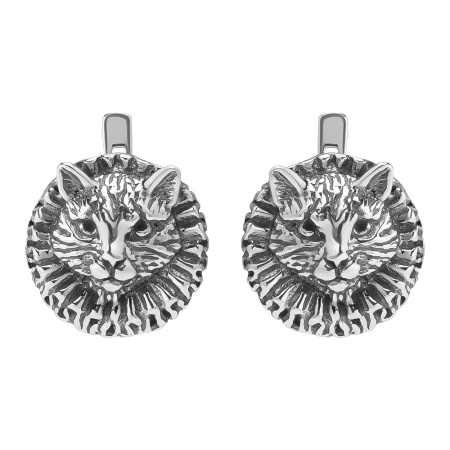 Серьги из серебра «Вельможа» кот