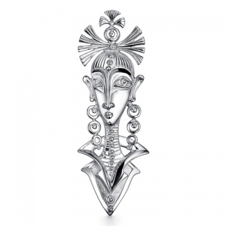 Серебряная брошь «Гостья из Будущего»